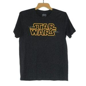 Star Wars Men's Light Saber Logo T-Shirt Size Large Black Galaxy All-Over Print
